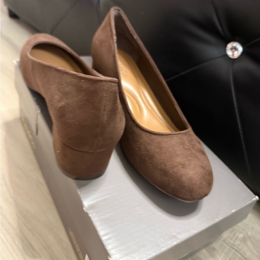 Style & Co. Women's Dark Brown Suede Flats - Picture 6 of 7
